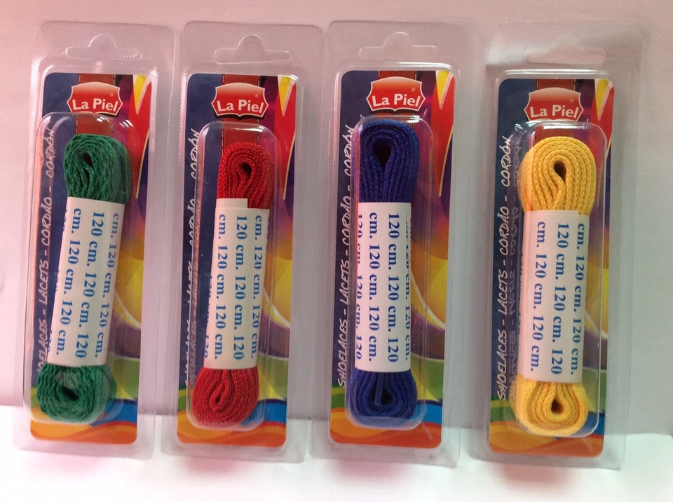 CORDON ZAPATOS ZAPATILLAS COLORES 120 CM VERDE ROJO AZUL AMARILLO - Imagen 1 de 1