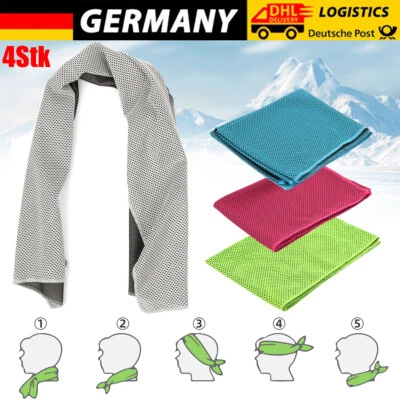 DAZONE 4 x Kühlendes Handtuch Kühlhandtuch Kühltuch Sporthandtuch Cooling Towel