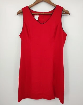 Vintage 90s ESPRIT Dress Womens Large Red Sheath Princess Split Sleeveless - Image 1 of 4
