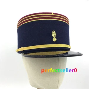 Vintage French Kepi Cylindrical Cap Flat Top Hat Halloween Cos Hats Replica Gift - Picture 1 of 7