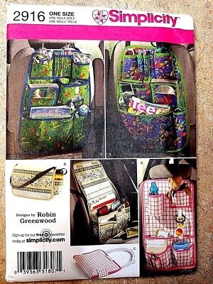 SIMPLICITY CRAFT PATTERN  2916   CAR ORGANIZERS  2008 Front and Back Seats - Image 1 of 4