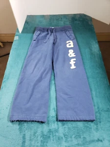 Abercrombie & Fitch sweatpants Sz Small Youth Girls Blue Stretch Pockets Logo - Picture 1 of 11