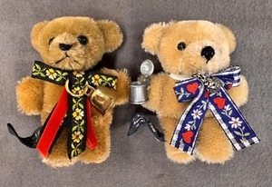 Miniature HERMANN Mohair Oktoberfest Teddy Bear Pins Pinback Germany 1990’s - Picture 1 of 5