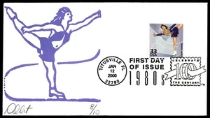 2000 Figure Skating FDC- Ice Skating TRANCENDENTAL ARTS Cachet - Picture 1 of 2