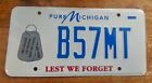 Michigan "B57 MT"  Personalized Vanity License Plate - World War II Pilot - Hero