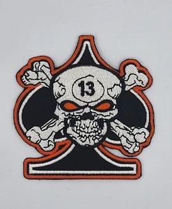 SKULL CROSS BONES 13 Biker Harley Davidson Motorcycle Vest Patch Iron Sew On - Picture 1 of 4