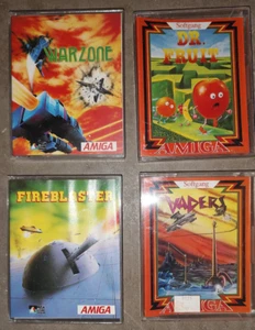Lotto 4 giochi Commodore Amiga DR. FRUIT, FIREBLASTER, VADERS, WARZONE - Boxed - Imagen 1 de 2