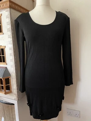 Joseph Ribkoff Creation De Colección Vestido de Cóctel Negro Reino Unido 12 Union Tag Hombreras Foto 1 de 4