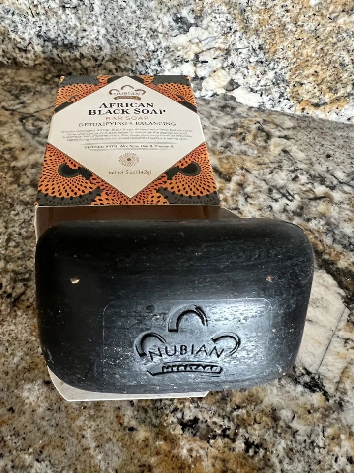 Heritage African Black Soap Bar Soap Shea Butter, Cocoa Detoxifying & Balancing - Image 1 of 4