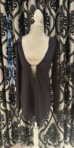 Bebe Sport Womens Long Sleeve Open back Top Sun Coverup Black Hoodie Tunic S - Picture 1 of 11