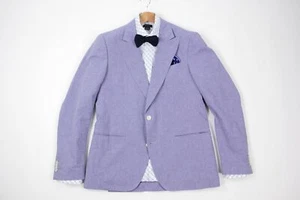 *Caruso Light Blue Cotton 2 Button Blazer US 42R, EU 52 - Picture 1 of 11