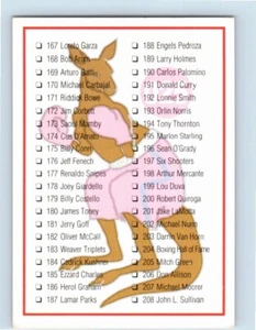 1991 Kayo Checklist Cards 167-250 Boxing Card - Picture 1 of 2