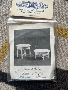 Vintage  KIT  Dollhouse Round  Patio Table Half Inch Miniatures - Picture 1 of 2