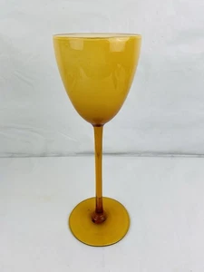 VTG Carlo Moretti Art Glass Amber Cased White 11.5” Long Stem Bowl Wind Glass - Picture 1 of 8