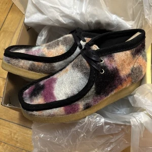 New Clark Wallabee Boot Black Multicolor Wool Women’s US Size 6.5 M - Picture 1 of 10