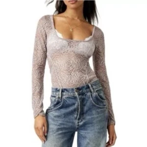 NWT Free People In My Head Sheer Lace Bodysuit Size S $69 - Picture 1 of 6