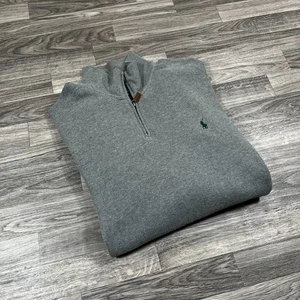 POLO RALPH LAUREN 1/4 Zip Mock Neck grau Pullover Shirt Herren Größe XL - Bild 1 von 8