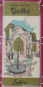 RARE GUIDE MAP OF DELHI JAN 1961, ENGLISH PRINTED BY GOVT OF INDIA W/ MAP ILLUS - Picture 1 of 9