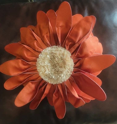 Almohada de girasol naranja 12 pulgadas Foto 1 de 2