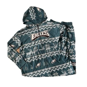 Philadelphia Eagles NFL Team Apparel One Piece Hooded Pajama Mens Size Medium - Picture 1 of 2