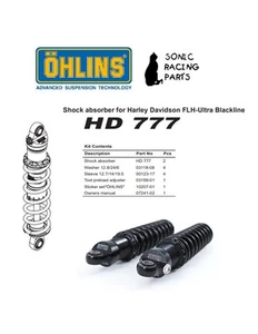 HD 777 OHLINS 2 x AMMORTIZZATORE HARLEY ROAD KING SPECIAL FLHR 2017 2019 - Foto 1 di 1