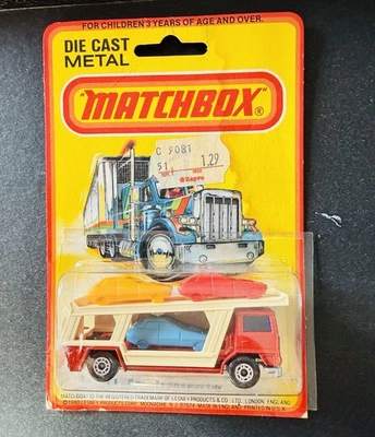 Transportador de autos Matchbox Superfast #11 1976 hecho en Inglaterra variación roja sin usar, en caja Foto 1 de 4
