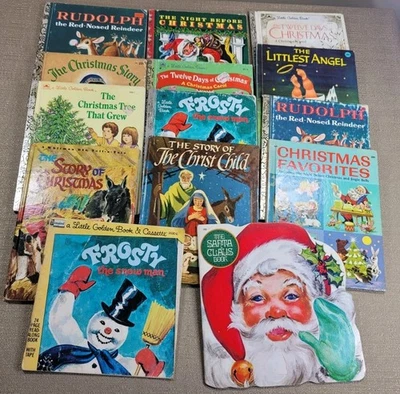 Christmas Little Golden Wonder Shape Books Lot Of 14 Vtg Children Assorted Years Foto 1 de 4