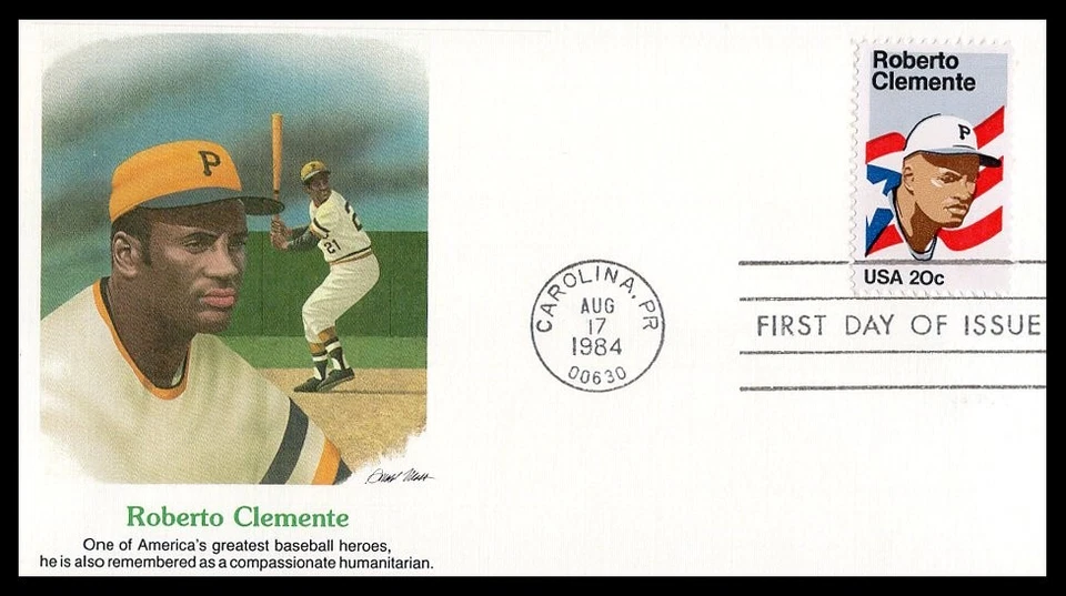 US FDC # 2097 20c Roberto Clemente  Fleetwood   1984, 9p6793 - Image 1 of 1