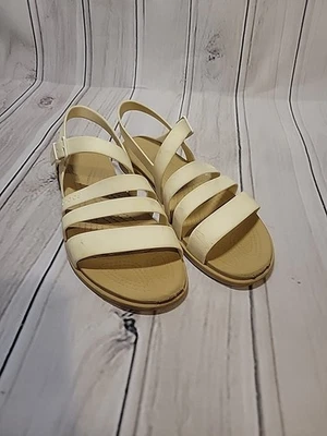 Crocs Tulum Strappy Sandals Buckle Shoes 206107 Women's Size 9 Cream Tan - Image 1 of 4