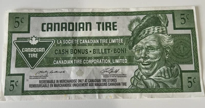 Dinero canadiense para neumáticos - Billete de 5¢ (Sandy McTire) - Lote #9000-860-472 Foto 1 de 2