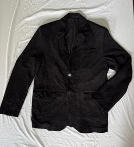 Zadig & Voltaire Valfried Crinkle Suede Leather Zip Collared Jacket Size L Blk - Picture 1 of 12