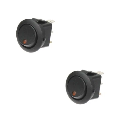 REMCO-BSP 2x Wippschalter Schalter ein/aus 12V orange LED Kippschalter (2,50 EUR/Stück)