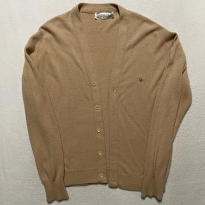 Vintage Christian Dior Strickjacke 80’s Monsieur Herren Medium USA Orlon Beige Hellbraun - Bild 1 von 12