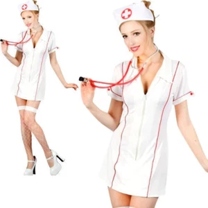 Head Nurse Uniform Outfit Sexy Hen Night Do Ladies Womens Fancy Dress UK 6-24 - Picture 1 of 7