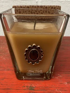 Warm Vanilla Aromatique Cube 9 oz Glass Scented Jar Candle - Picture 1 of 4