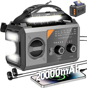 Hand Crank Emergency Radio - 20000Mah/74000Mwh Solar Portable Weather Radio AM F - Picture 1 of 7