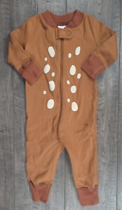 Baby Boy Girl Clothes Hanna Andersson 6-9 Month Brown Fawn Deer Print Sleeper