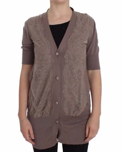 PINK MEMORY Suéter Cárdigan Púrpura Encaje Algodón Top IT42 / US8 / M PRECIO DE VENTA SUGERIDO POR EL FABRICANTE $360  - Imagen 1 de 8