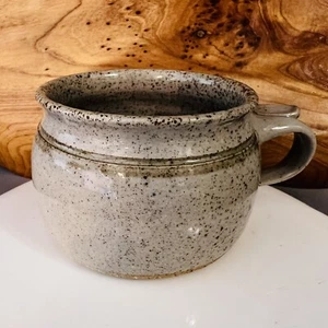 Vintage Signed DON 85 Salt Glazed Stoneware Studio Pottery Mug Handmade Grayish - Picture 1 of 8