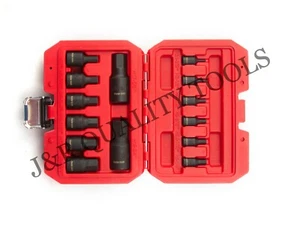 BLACK IMPACT SAE STANDARD SIZE HEX ALLEN BIT SOCKET DRIVE TOOL SET FOR WRENCH - Picture 1 of 2