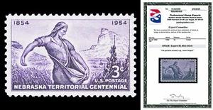 Scott 1060 1954 3c Nebraska Issue Mint Graded Superb 98 NH with PSE CERT - Picture 1 of 1