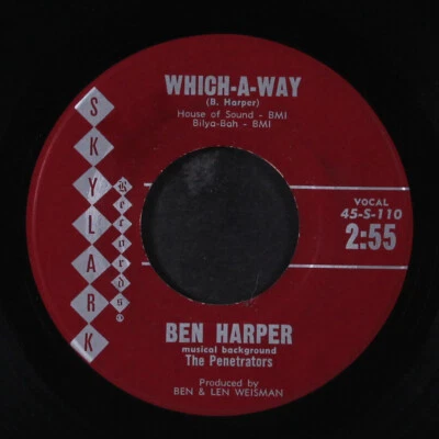 BEN HARPER & PENETRATORS: which-a-way / sittin' here worried SKYLARK 7" Single - Image 1 of 2