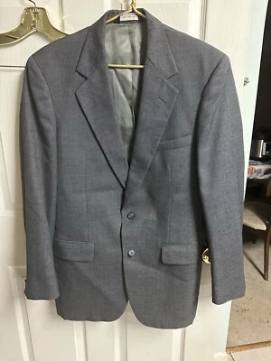 John Alexander Mens Suit 44r 35x28 Gray Wool Blend VNT 80a 90s Pants Jacket - Image 1 of 4