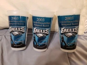 3 Philadelphia Eagles Lincoln Financial Field 2003 Inaugural Season Souvenir Cup - Picture 1 of 8