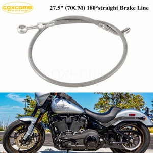 27" Silver Stainless braided Upper Brake Line For HARLEY Softail Street Bob FXFB - Picture 1 of 7