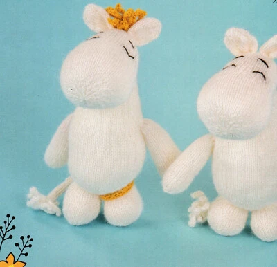 (5513) 4 ply Toy Knitting Pattern for Moominvalley Snorkmaiden & Moomintroll! - Image 1 of 4