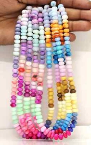 Beautiful Rainbow color shaded opal smooth rondelle shape beads, 7-10mm Multi co - Picture 1 of 9