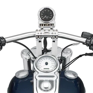 6" Tall Adjustable Pull Back Handlebar Riser w/Single Gauge Housing For Harley - Picture 1 of 7