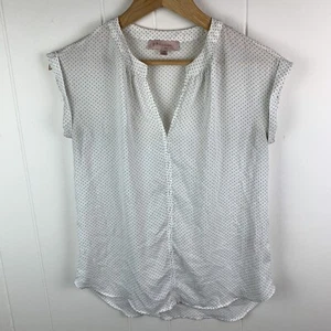 Philosophy Blouse Top Sleeveless Sheer Polka Dots White Womens Extra Small - Picture 1 of 4