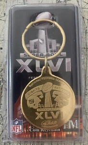 NFL Super Bowl XLVI Giants vs Patriots Bronze Key Chain by Highland Mint - Picture 1 of 2
